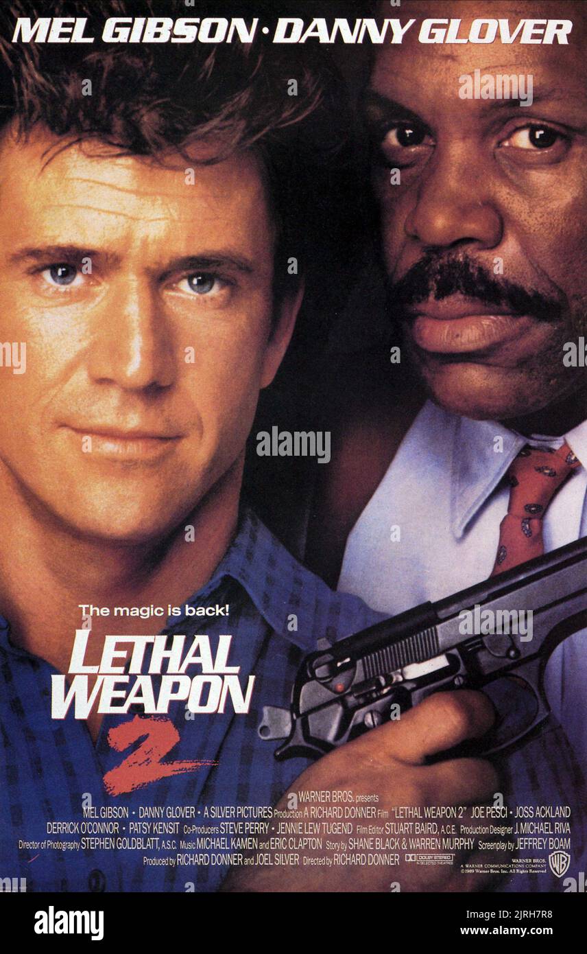 MEL GIBSON, Danny Glover POSTER, l'Arme fatale 2, 1989 Banque D'Images