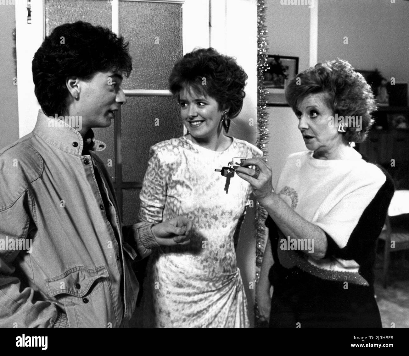 SEAN WILSON, Sally Ann MATTHEWS, BARBARA KNOX, Coronation Street, 1986 Banque D'Images