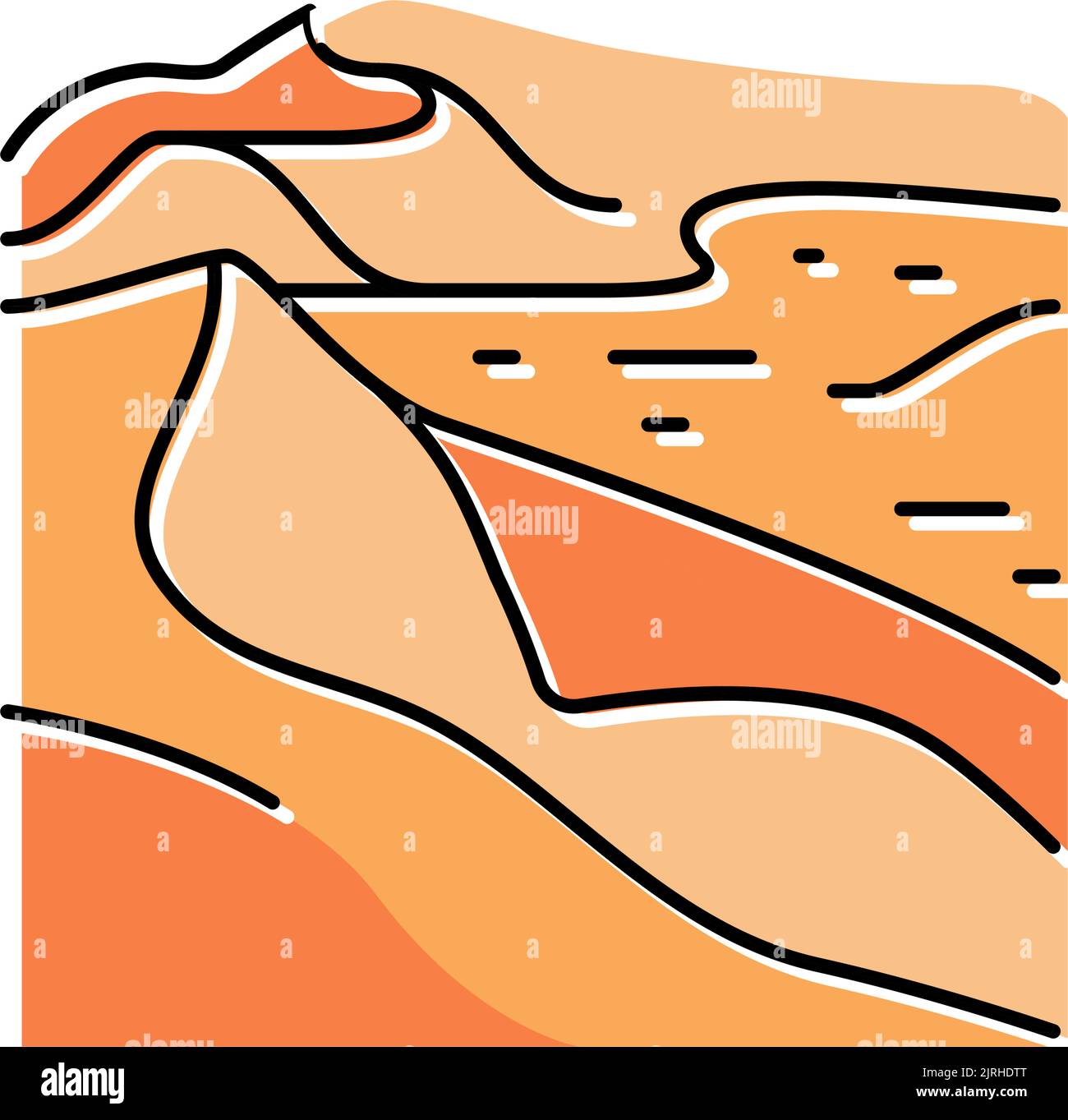 illustration vectorielle d'icône de couleur désert namib Illustration de Vecteur