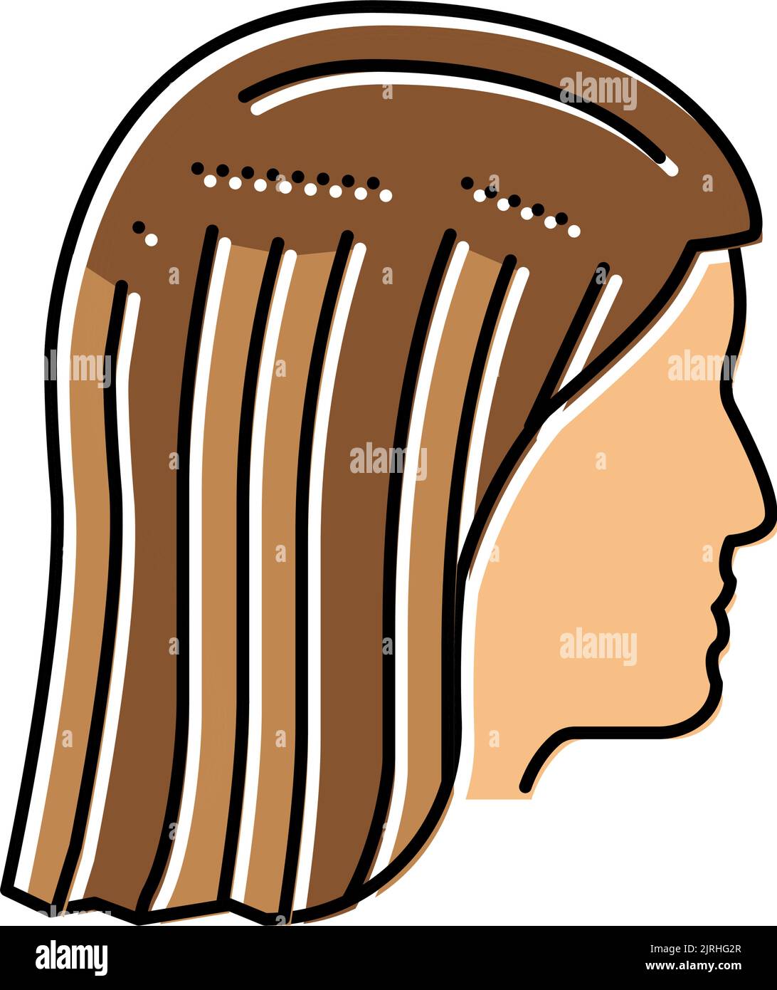 tête avec illustration vectorielle de l'icône de couleur buns ajoutée Illustration de Vecteur
