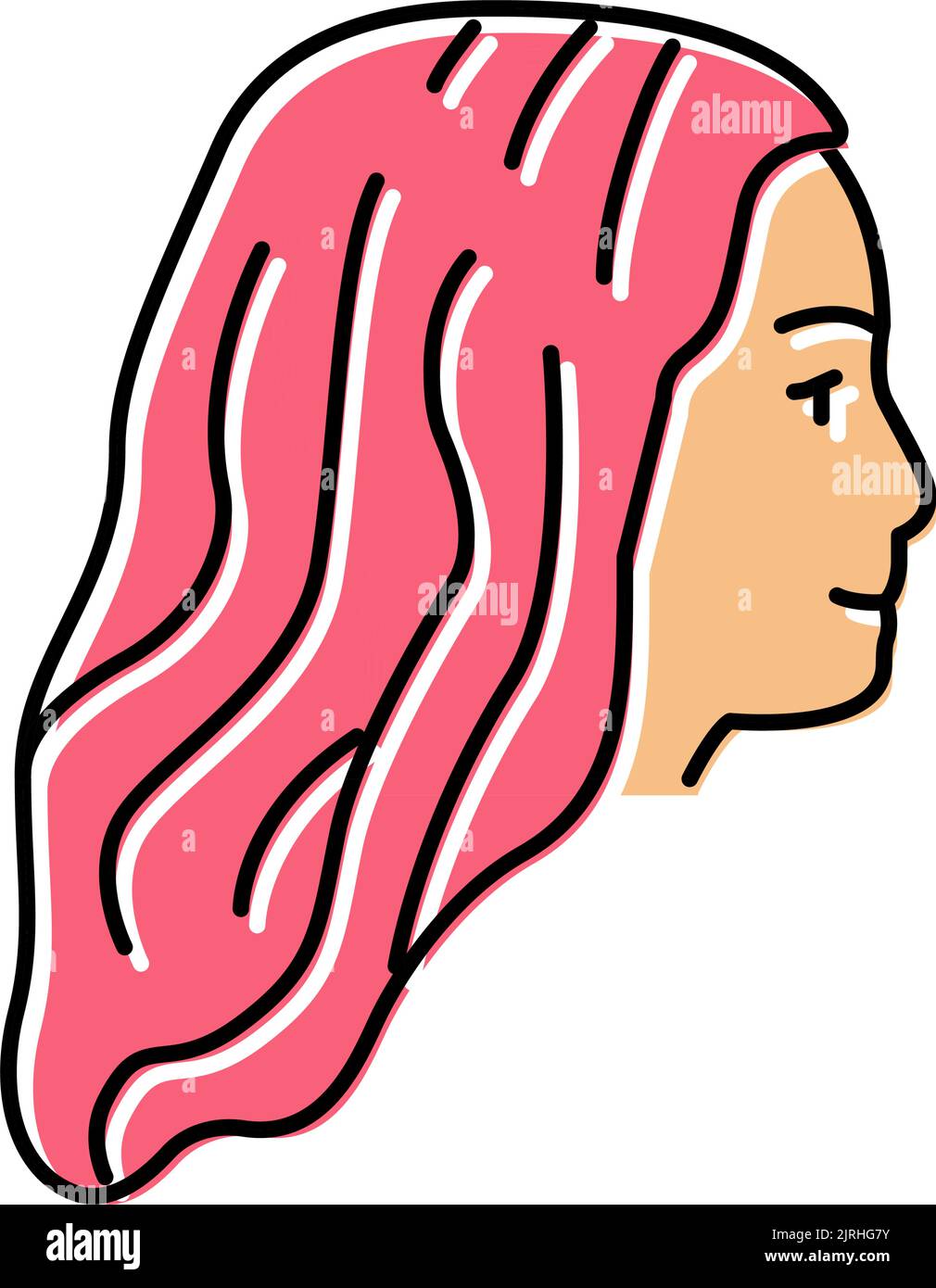 illustration vectorielle de l'icône de couleur de cheveux Illustration de Vecteur