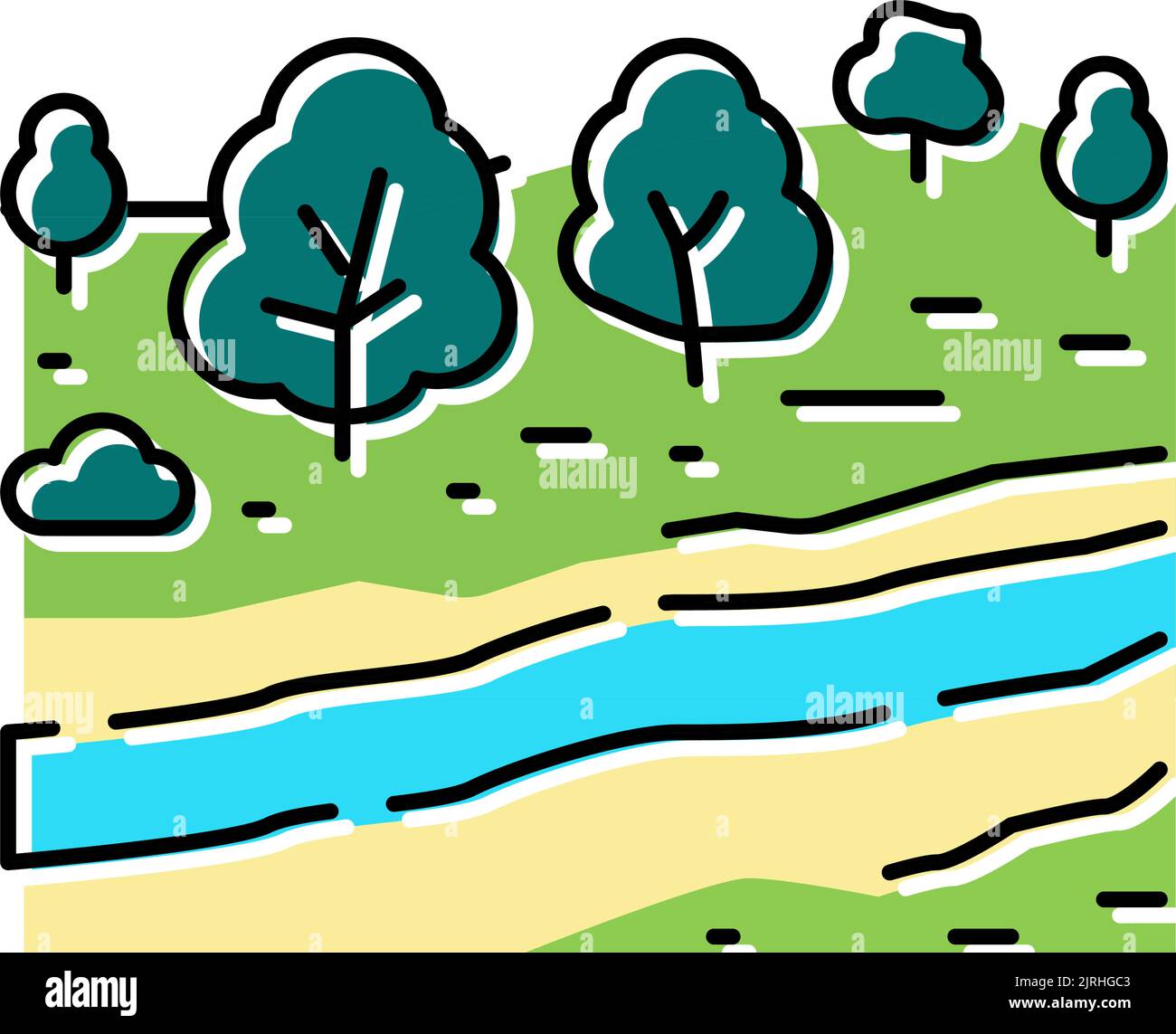 illustration vectorielle de l'icône de couleur du parc national serengeti Illustration de Vecteur