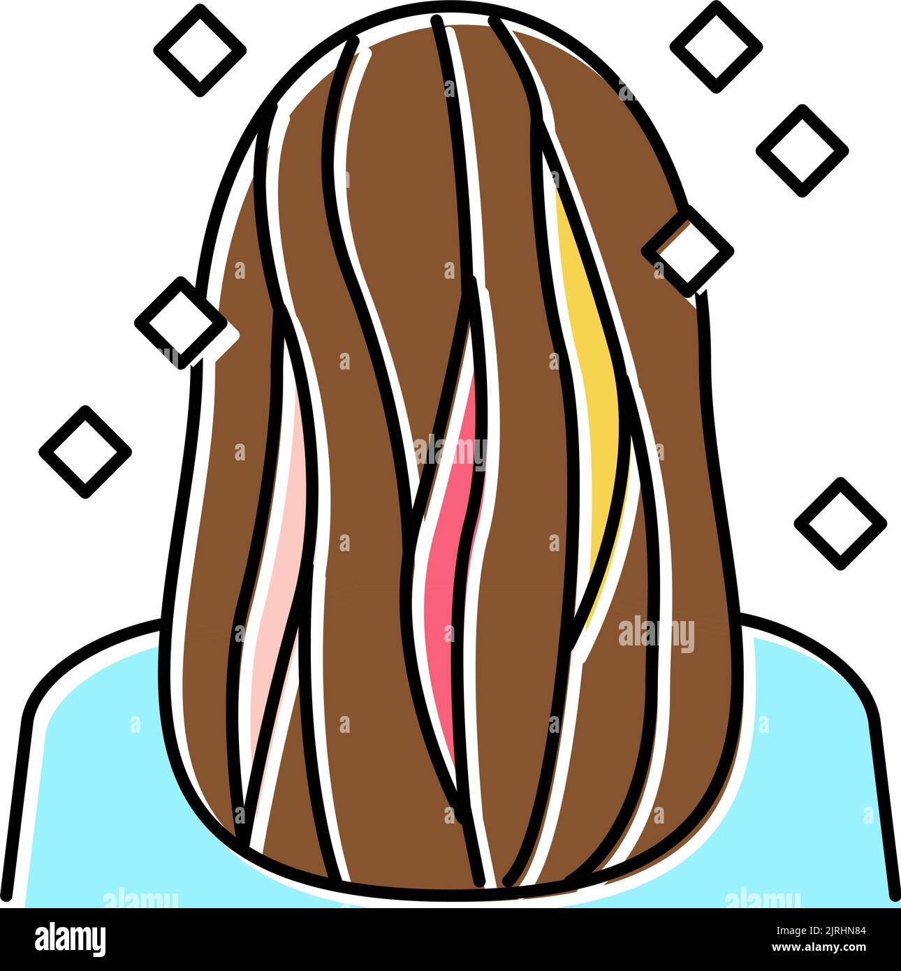 extensions de cheveux de couleur icône de couleur illustration vectorielle Illustration de Vecteur