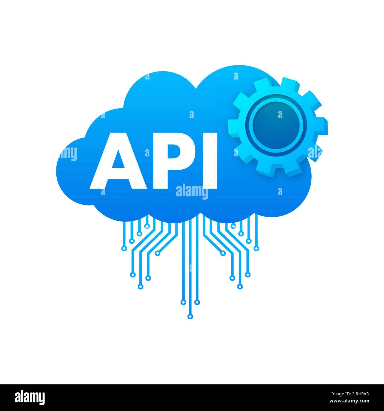 Cloud API - interface de programmation d'application. Réseau Internet. Illustration du stock vectoriel. Illustration de Vecteur