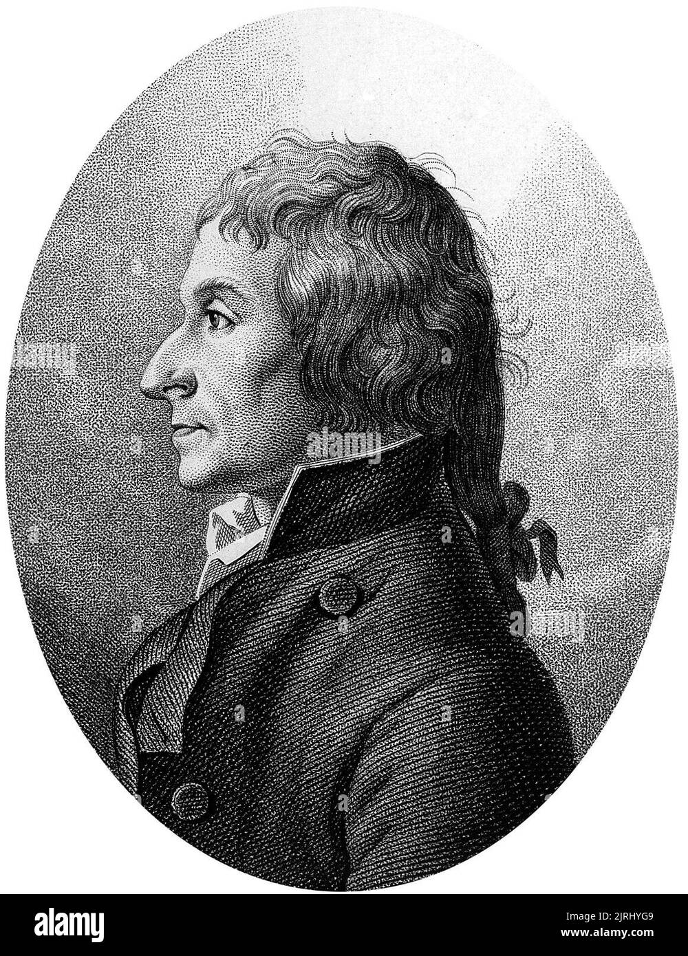 Portrait de Louis Froust. Gravure en pointillé Banque D'Images