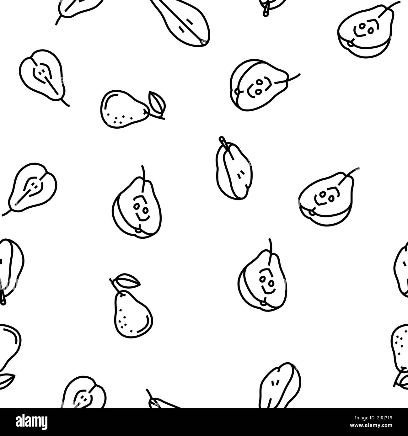 poire fruit vert feuille blanche alimentaire vecteur sans couture motif Illustration de Vecteur