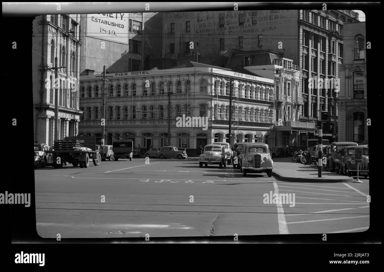 The Pier Hotel, Wellington, 1953 avril, Wellington, par J.W. Chapman-Taylor. Banque D'Images