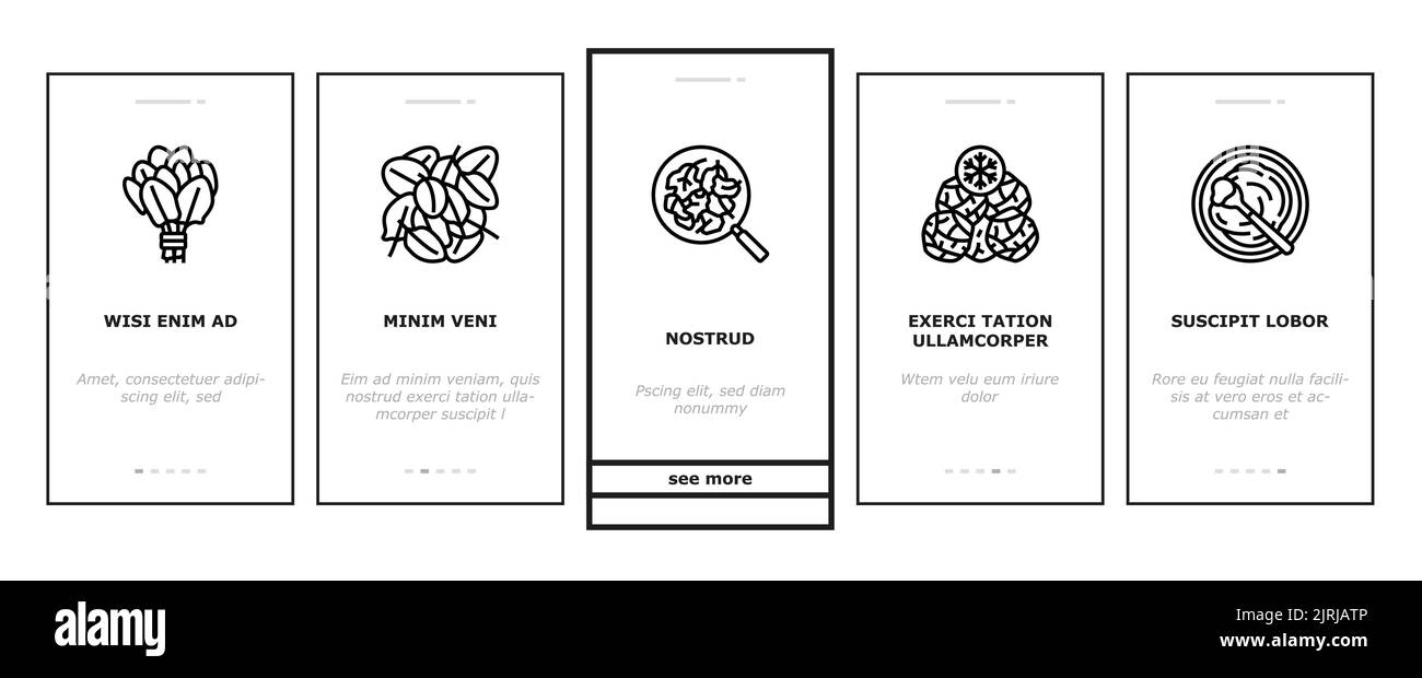Les icônes d'intégration des ingrédients de la saine alimentation des épinards définissent le vecteur Illustration de Vecteur