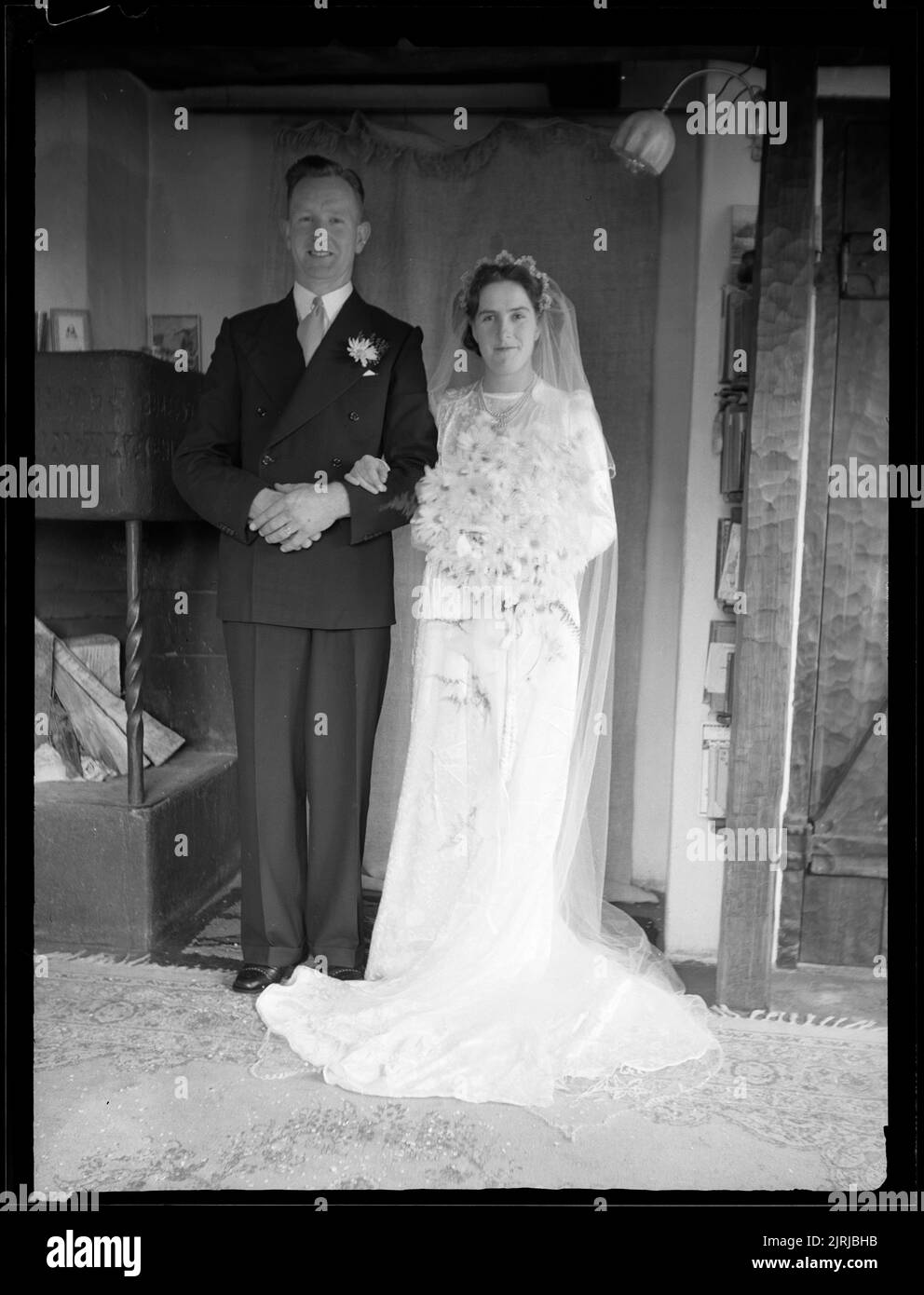 M. Boodens au mariage de Miss Soren, 07 juin 1947, Nouvelle-Zélande, par J.W. Chapman-Taylor. Banque D'Images