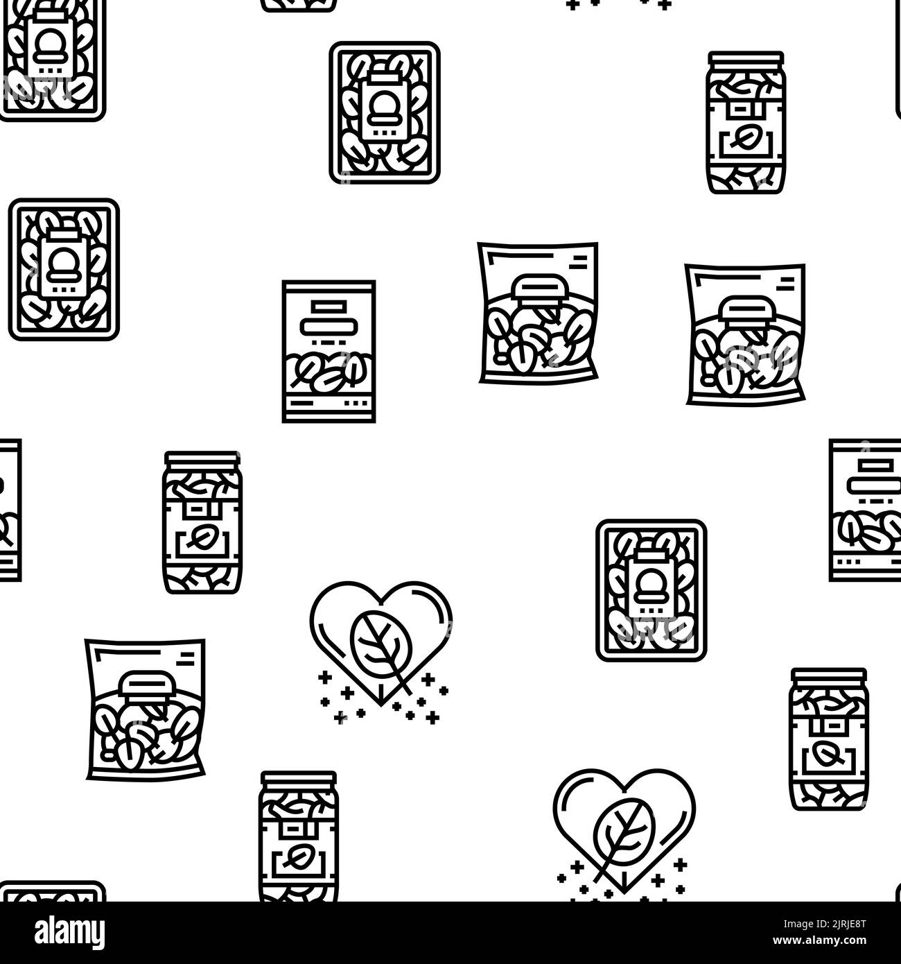 Motif vectoriel sans couture pour ingrédients de la saine alimentation des épinards Illustration de Vecteur