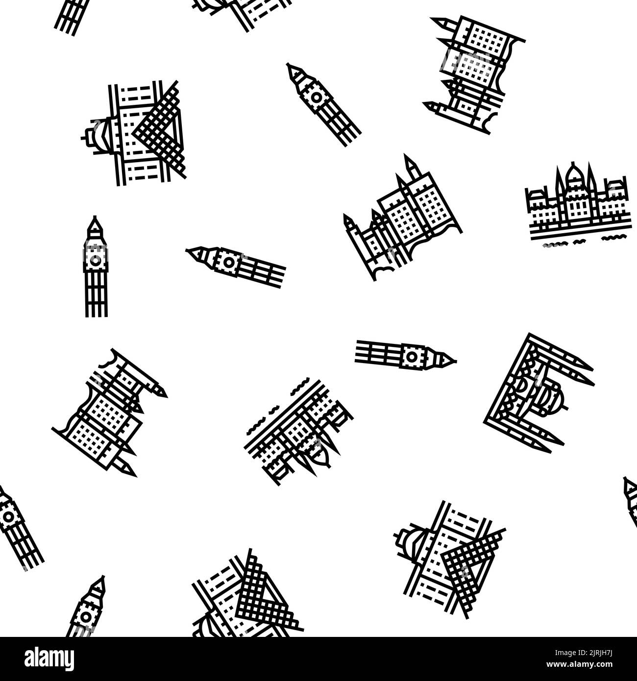 Modèle sans couture vectoriel de construction de monument d'Europe Illustration de Vecteur