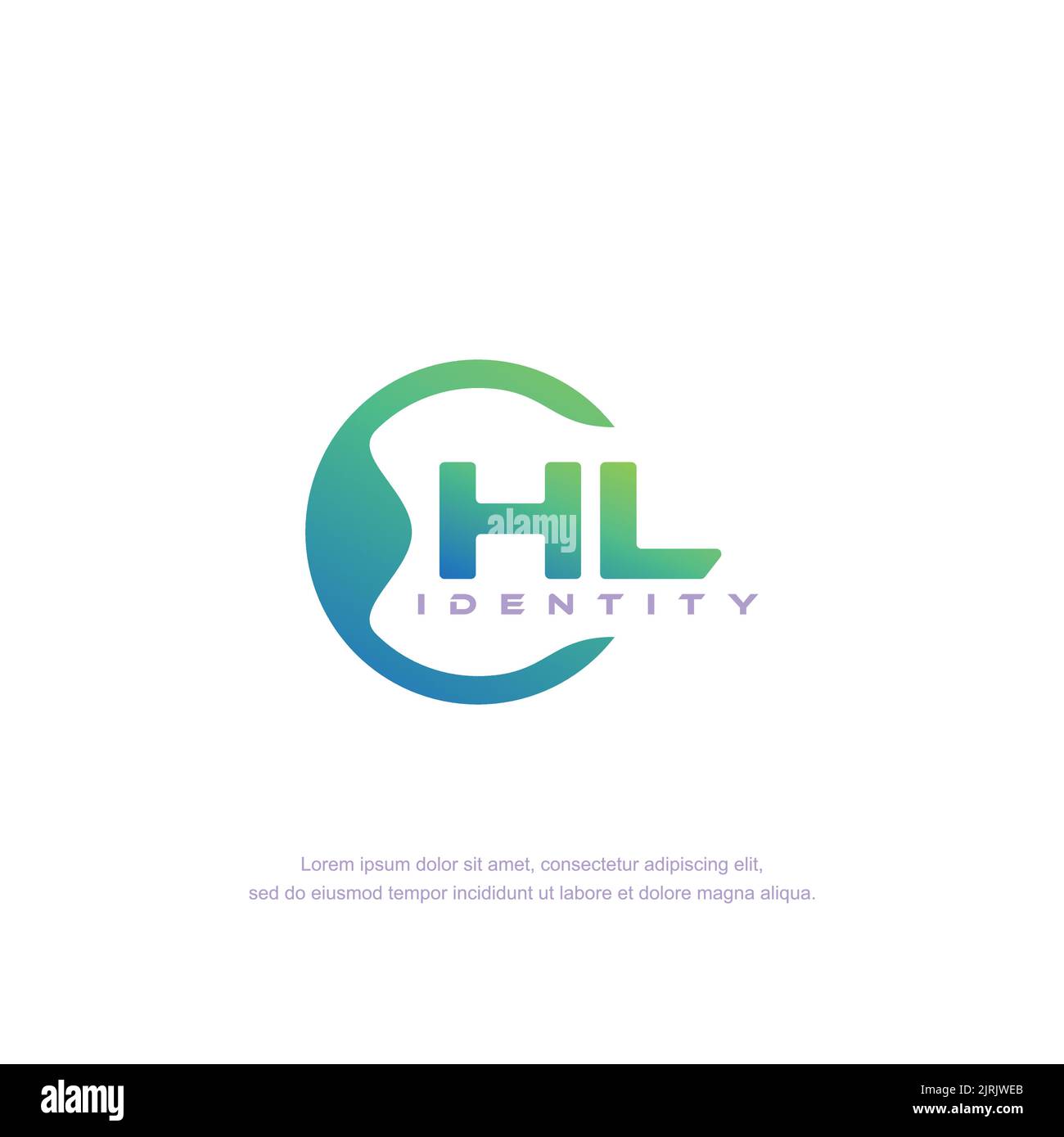 HL lettre initiale ligne circulaire logo modèle vecteur avec couleur dégradé Illustration de Vecteur