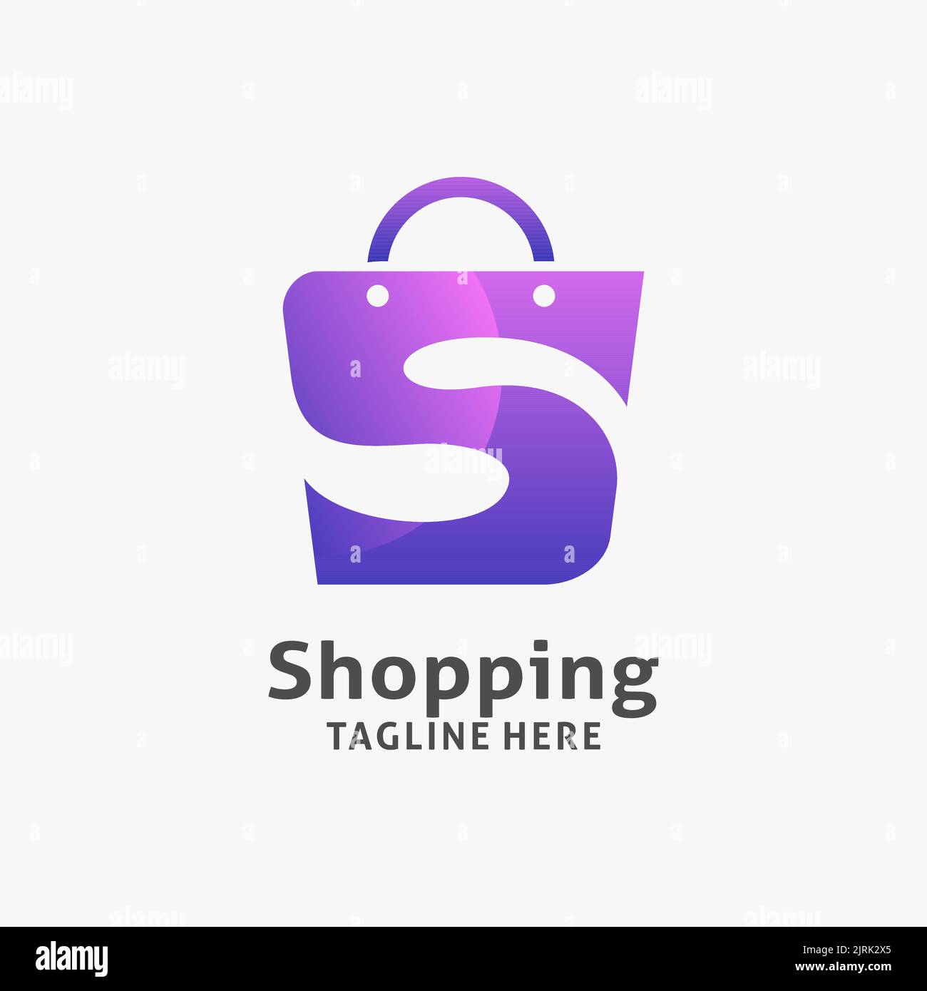 Lettre S dans le logo du sac à provisions Illustration de Vecteur