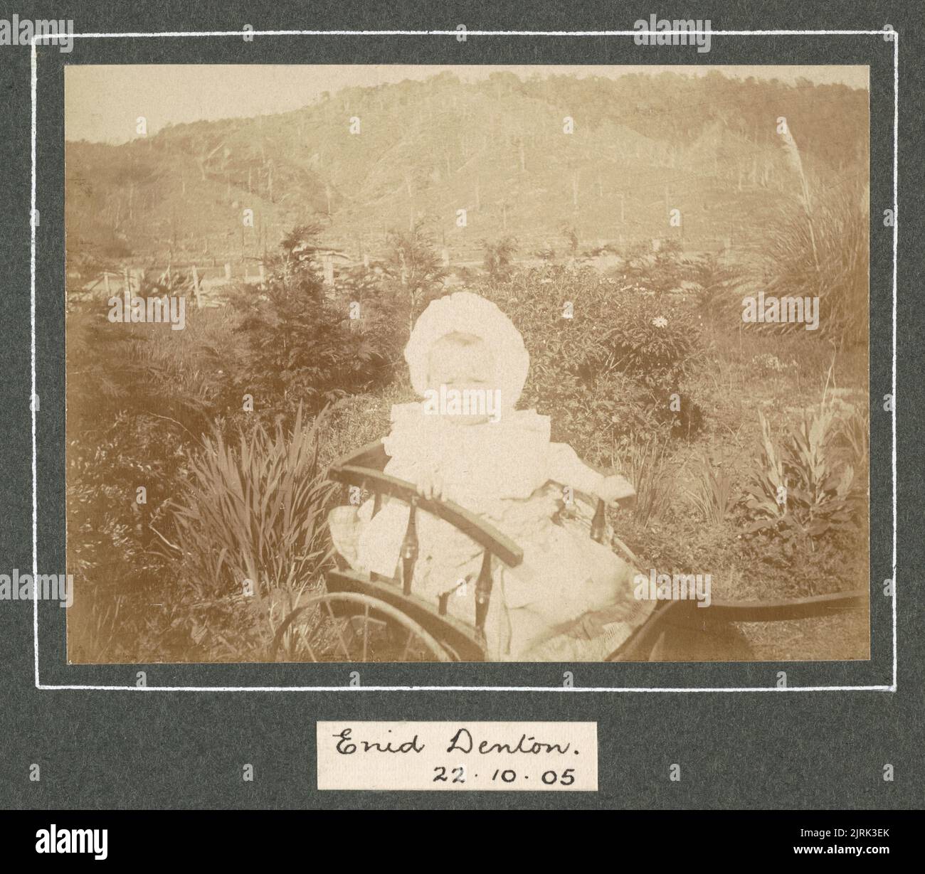 À Levin : Enid Denton, 22 octobre 1905. Tirée de l'album: Family Photographs [1904-1907], 1905, Levin, par Leslie Adkin. Banque D'Images
