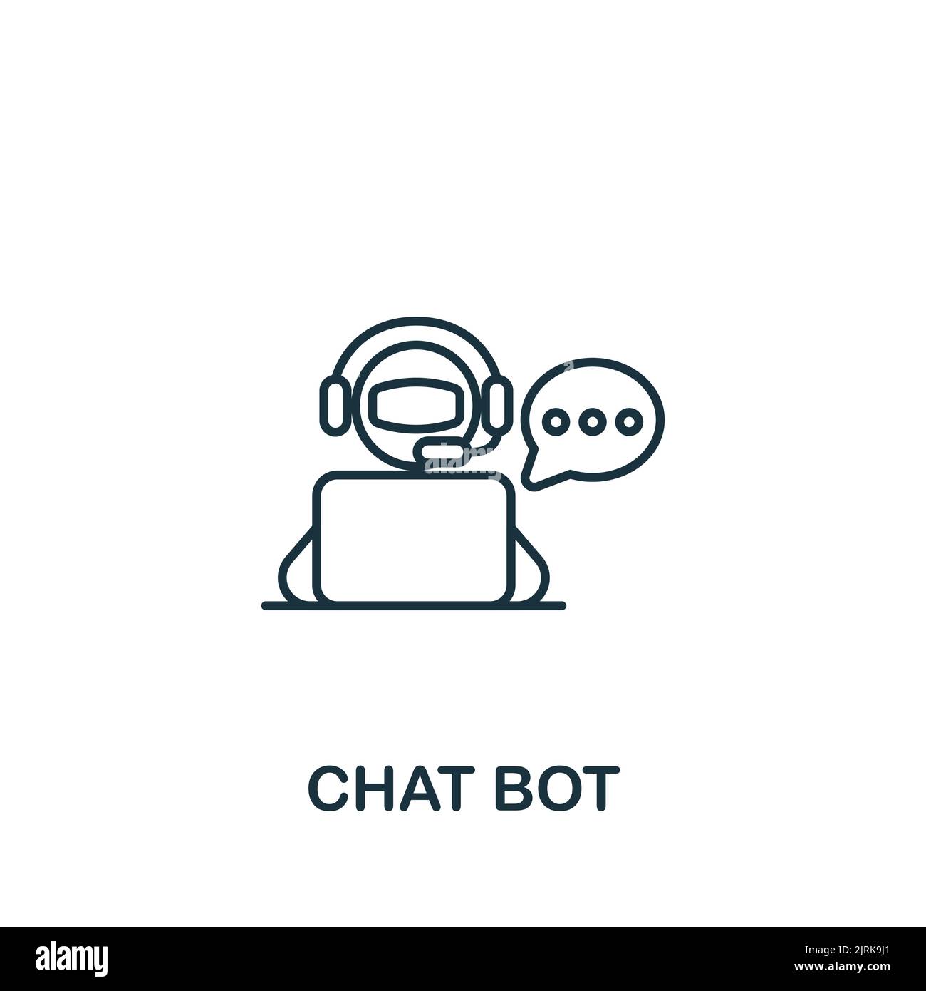 Icône Chat Bot. Icône Line simple pour les modèles, la conception Web et les infographies Illustration de Vecteur