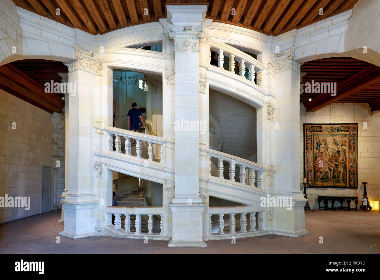 Château de Chambord. France. L'escalier double en spirale Photo Stock