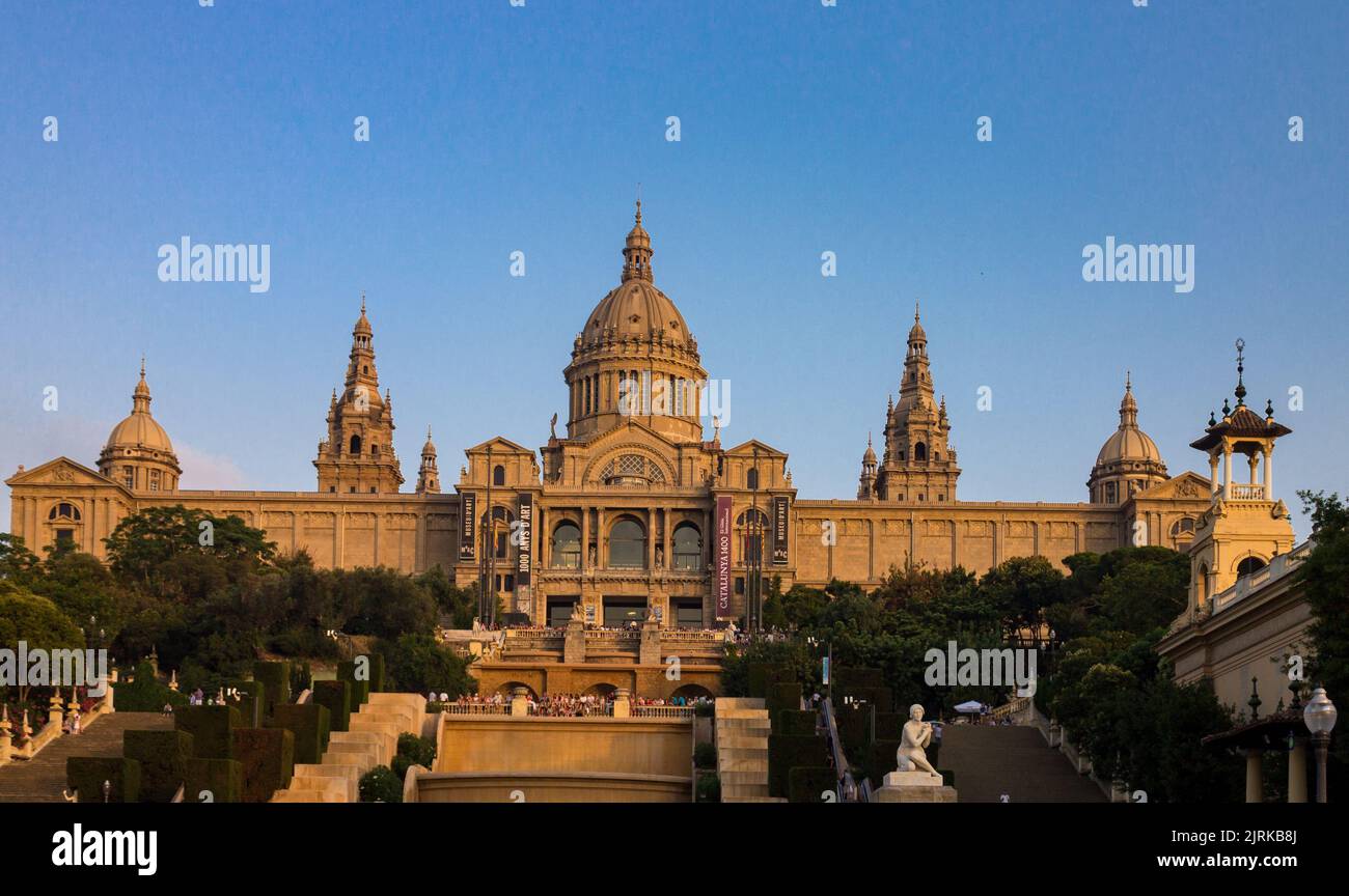 Le Palais National de Montjuic à Barcelone Banque D'Images
