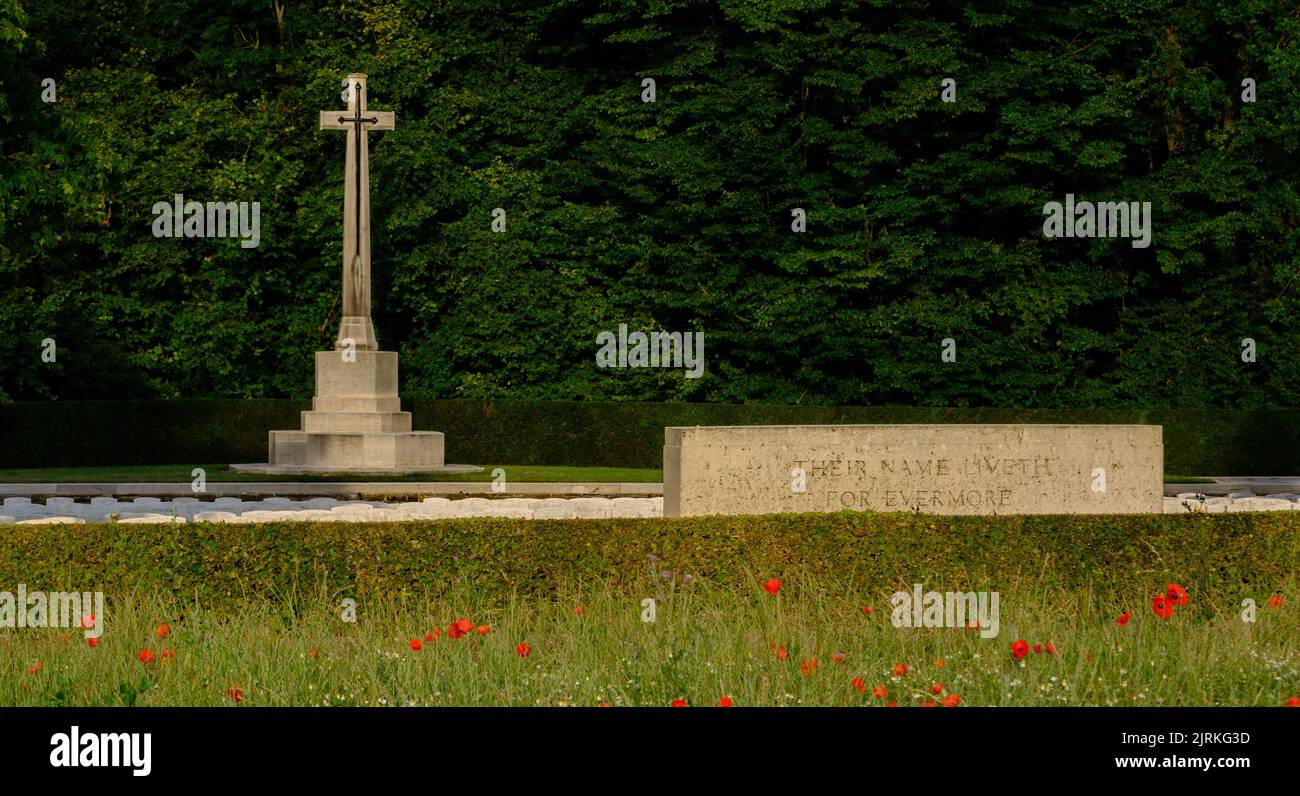 Connaught cimetière de guerre britannique avec coquelicots, somme, France Banque D'Images