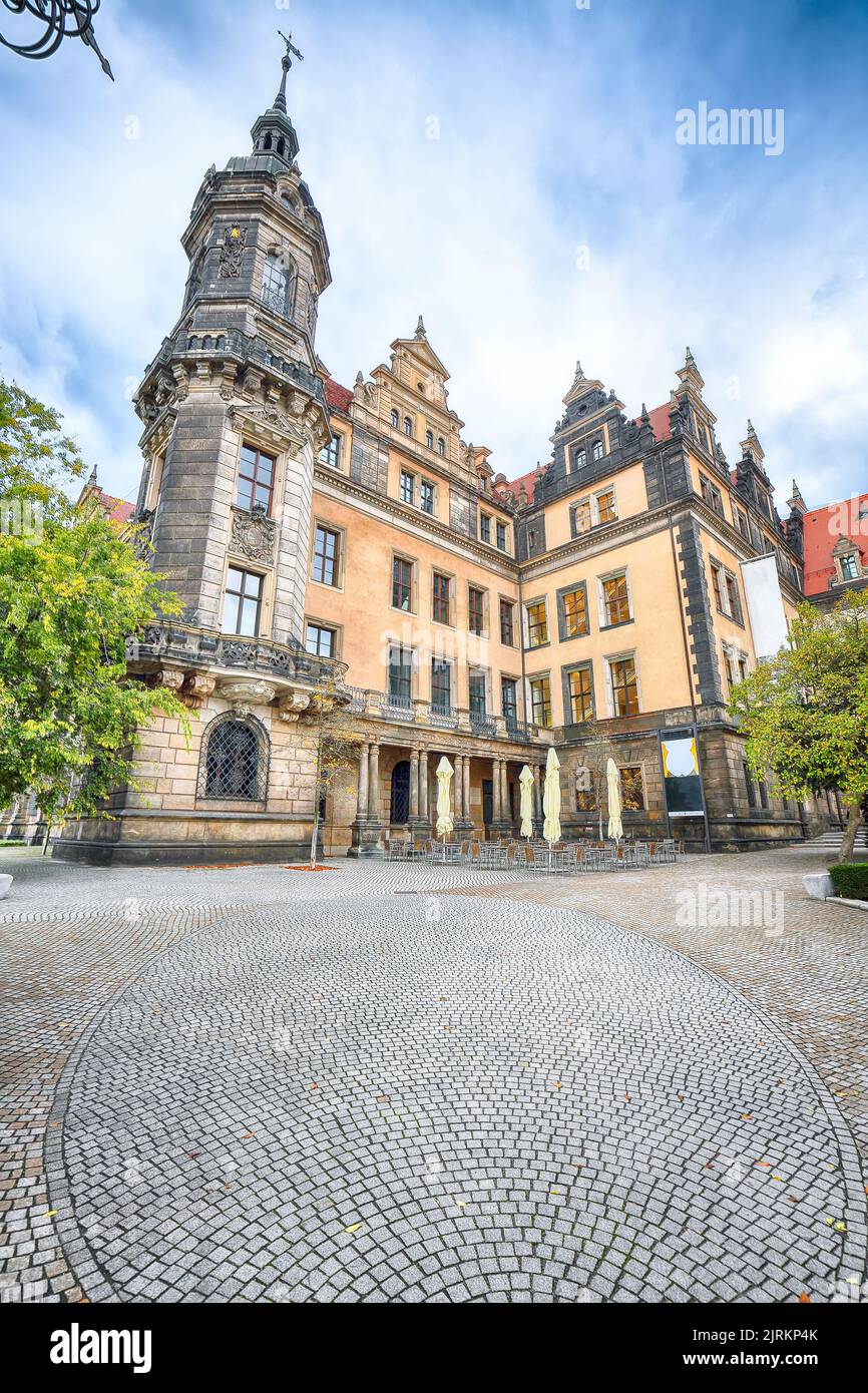 Vue imprenable sur le château de Dresde (Dresdner Residenzschloss, Dresdner Schloss). Lieu: Dresde, Etat de Saxe, Allemagne, Europe Banque D'Images