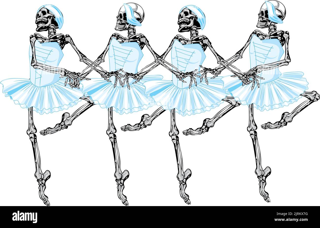 halloween danse squelettes ballet lac de cygne Illustration de Vecteur