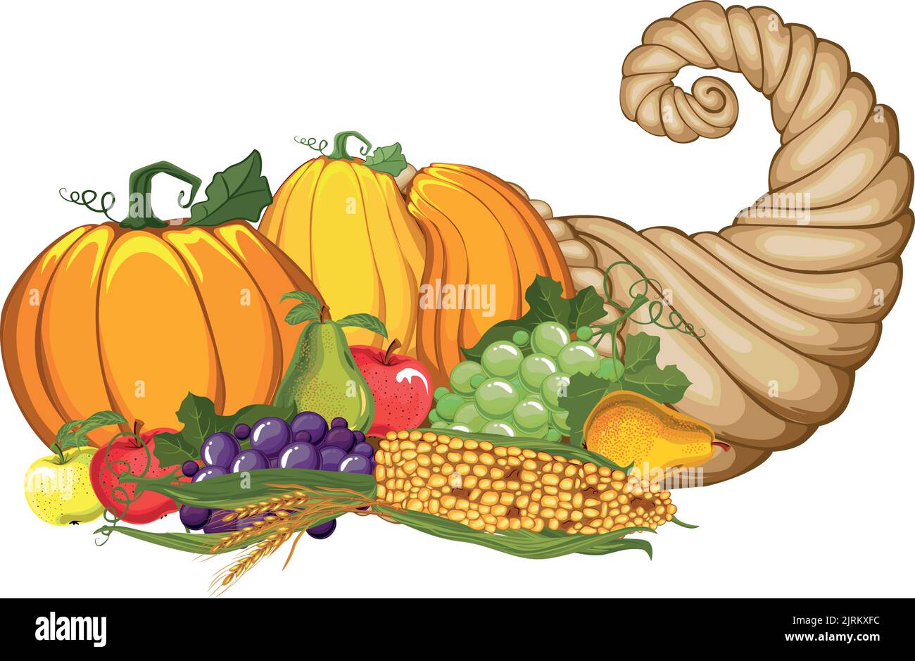 fruits et légumes d'automne grâce à la cornucopia Illustration de Vecteur
