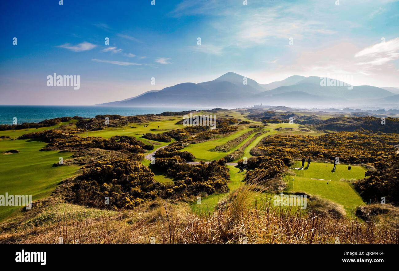 Parcours de golf Royal County Down, Newcastle, Irlande du Nord Banque D'Images