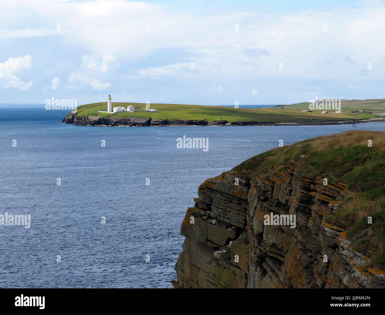 Phare South Walls depuis Switha, Orkney, Écosse Banque D'Images