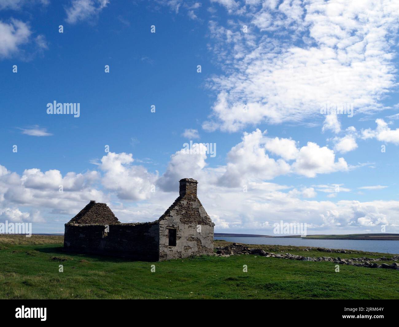 Maison en ruines, Cava, Orkney, Écosse Banque D'Images