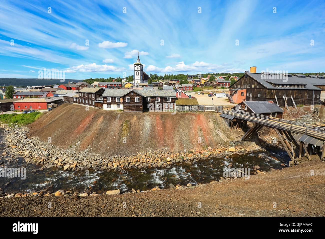 Roeros est une municipalité du comté de Trøndelag, en Norvège et également dans la ville minière . Les habitants modernes de Røros travaillent encore et vivent dans les caractéristiques Banque D'Images