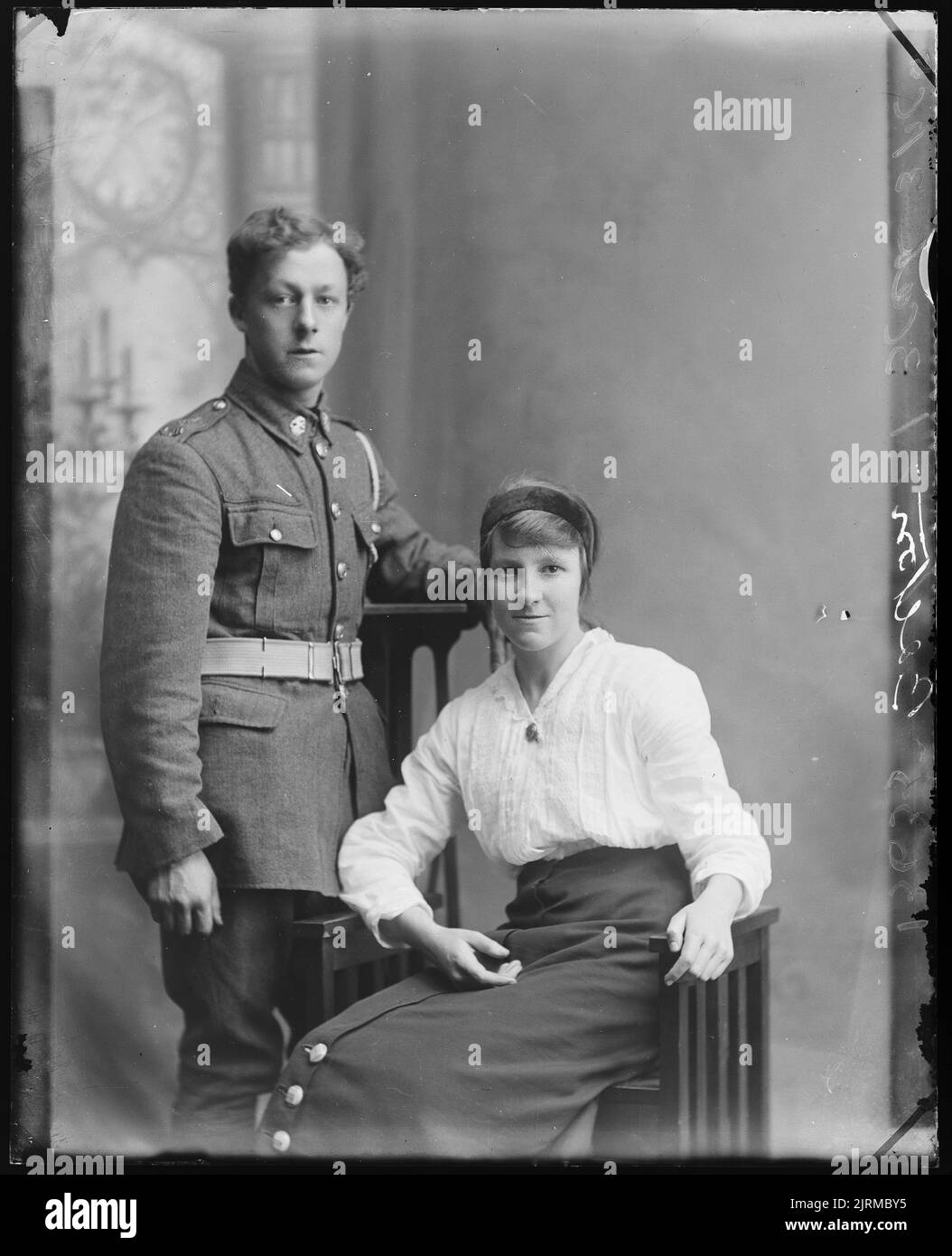 Homme et femme, inscrit Bolton, 1914-1919, Wellington, par Berry & Co Banque D'Images