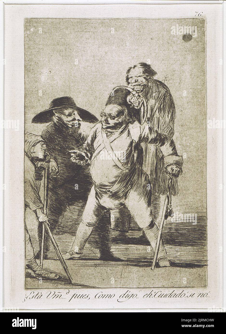 Los Caprichos. Tôle 76. ¿Esta umd... pues, como digo. Eh! Cuidado ! si nó... (Vous comprenez... bien, comme je le dis... Eh ! Attention ! Autrement...), 1799, Espagne, par Francisco Goya. Don de sir John Ilott, 1964. Banque D'Images