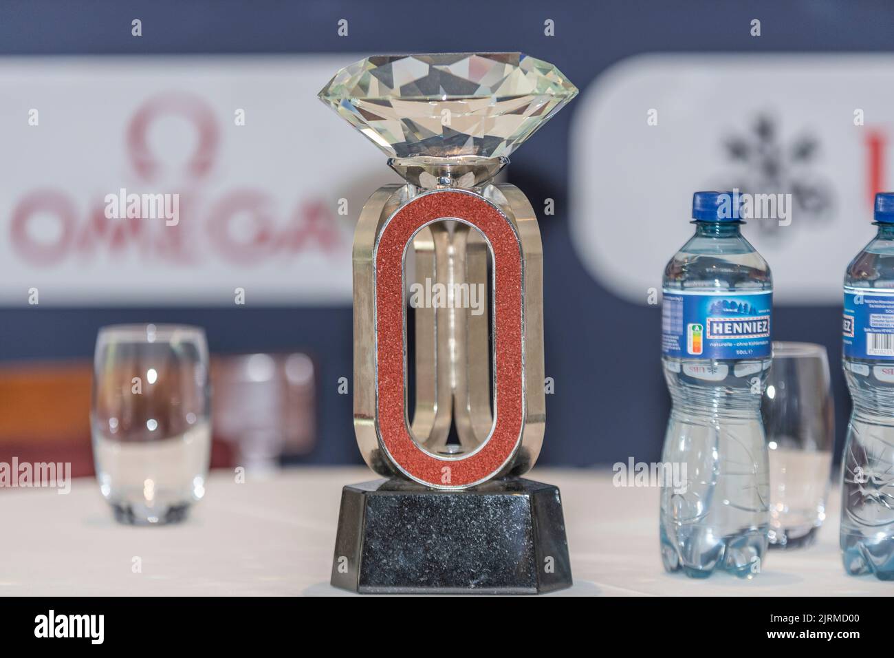 Lausanne, Suisse. 08th mai 2022. Présentation de la coupe de la Ligue des diamants de l'IAAF (Association internationale des fédérations d'athlétisme) lors de la conférence de presse du Grand-Prix Athletissima Wanda Diamond League à Lausanne 2022. La conférence de presse du Grand-Prix Athletissima Wanda Diamond League à Lausanne en 2022 s'est tenue à Lausanne, capitale olympique du célèbre Carlton Lausanne Hotel. (Photo par: Eric Dubost/Sipa USA) crédit: SIPA USA/Alay Live News Banque D'Images