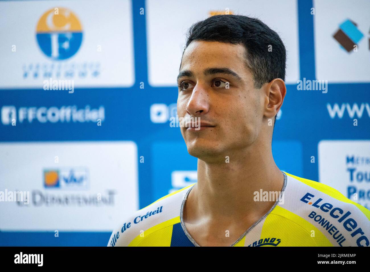 Rayan HELAL, sprint masculin pendant la course cycliste Français championnats 2022 sur 24 août 2022 au Vélodrome Toulon Provence Méditerranée à Hyères, France - photo Frison Florian / DPPI Banque D'Images