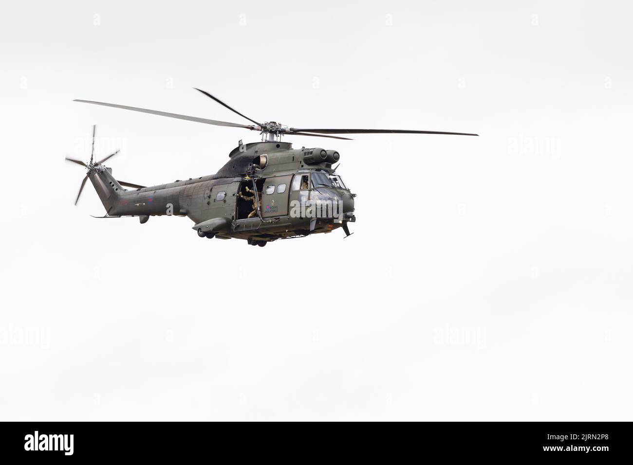 Aeropatiale Westland HC2 Puma soutenir l'hélicoptère de la Royal Air Force. Journée des familles RAF Syerston. Basé à RAF Benson Banque D'Images