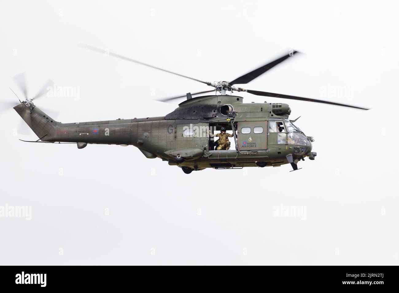 Aeropatiale Westland HC2 Puma soutenir l'hélicoptère de la Royal Air Force. Journée des familles RAF Syerston. Basé à RAF Benson Banque D'Images