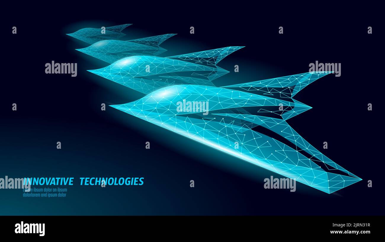 3D concept de faible poly de drone de combat. Acquisition d'une cible UAV sur le champ de bataille d'un véhicule militaire aérien sans pilote. L'armée d'un avion de drone de guerre frappe un vecteur de conflit Illustration de Vecteur