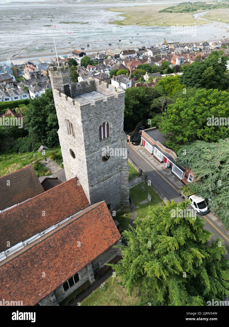 Leigh-on-Sea: Église St Clément, Essex, Royaume-Uni Banque D'Images