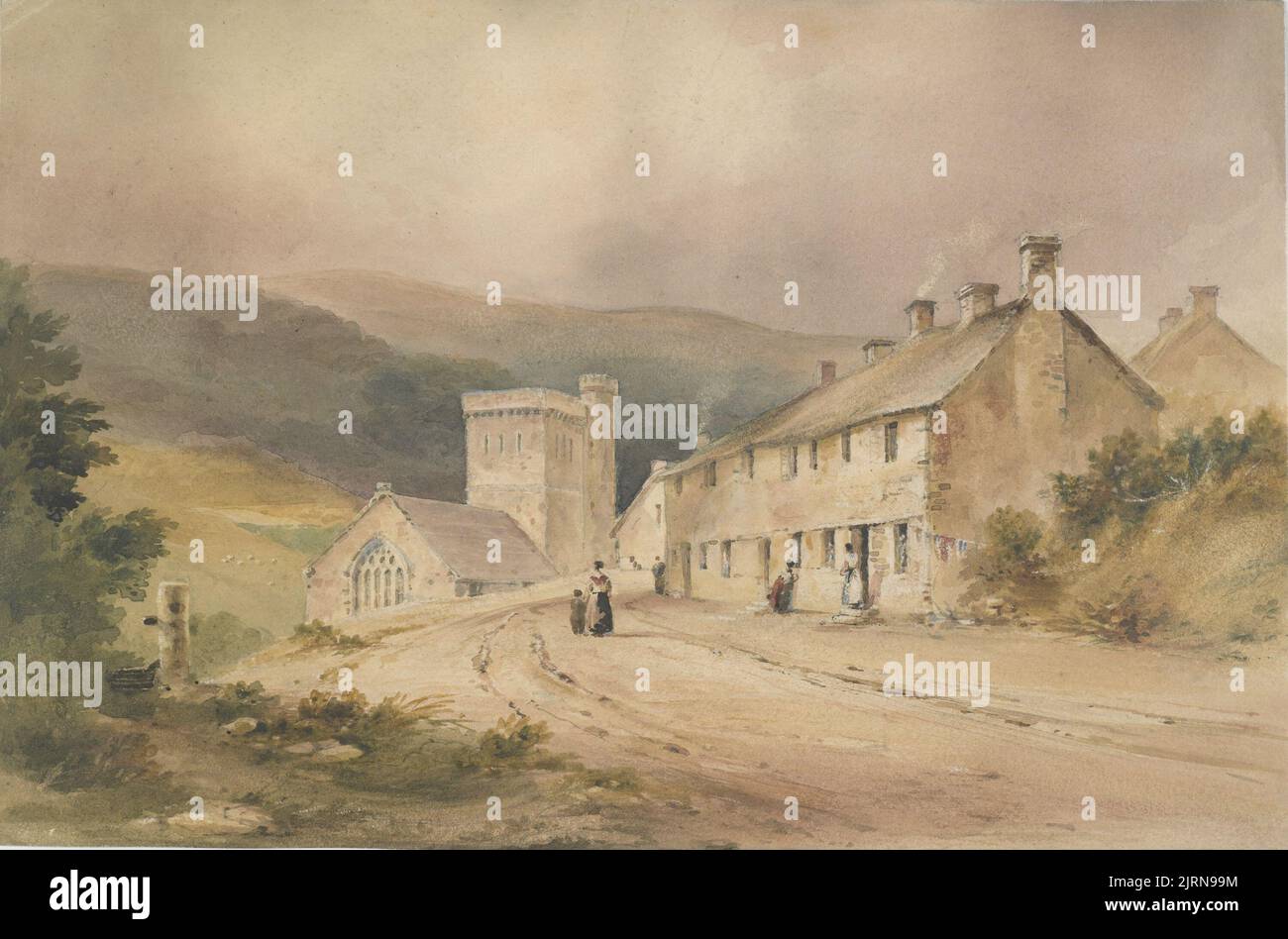 Paysage avec chalet et église, 1831, par Conrad Martens. Don de l'Archidiacre F.H.D. Smythe, 1957. Banque D'Images