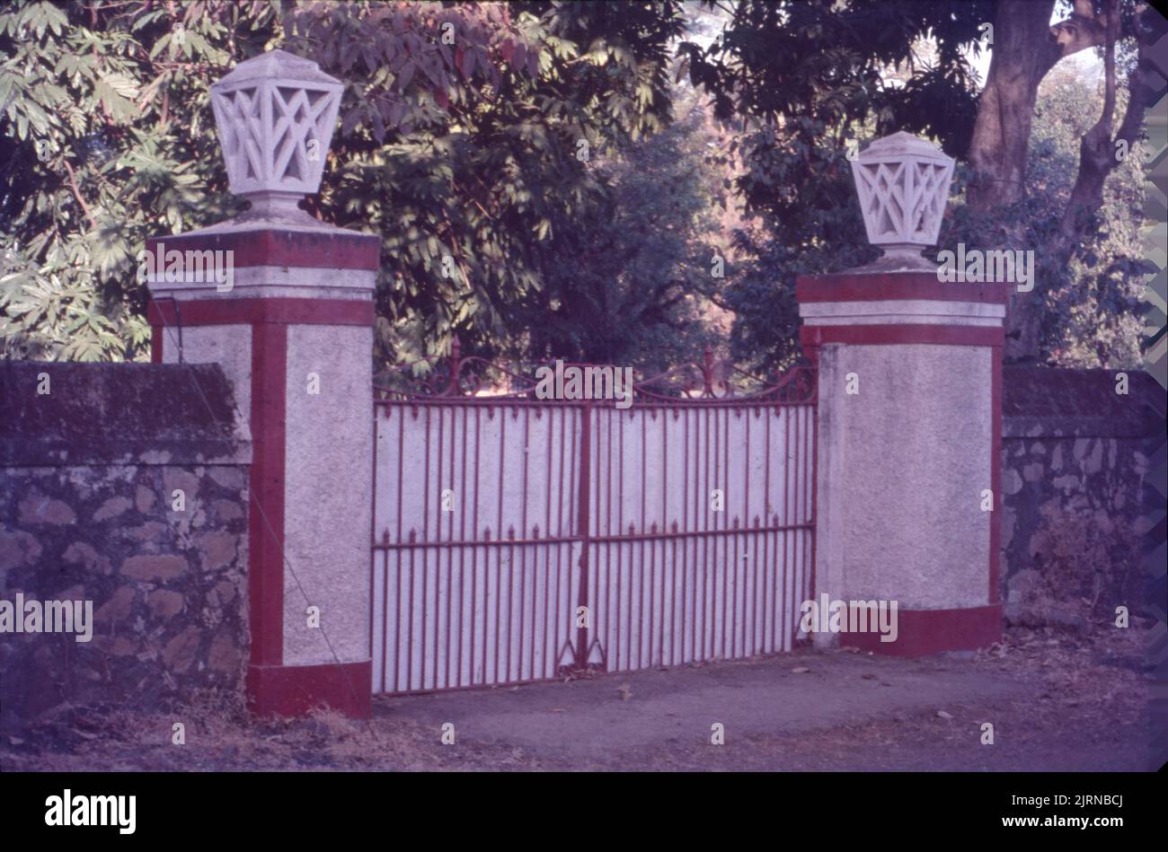 Porte d'entrée de la maison privée à Lonavala, Maharashtra, Inde Banque D'Images