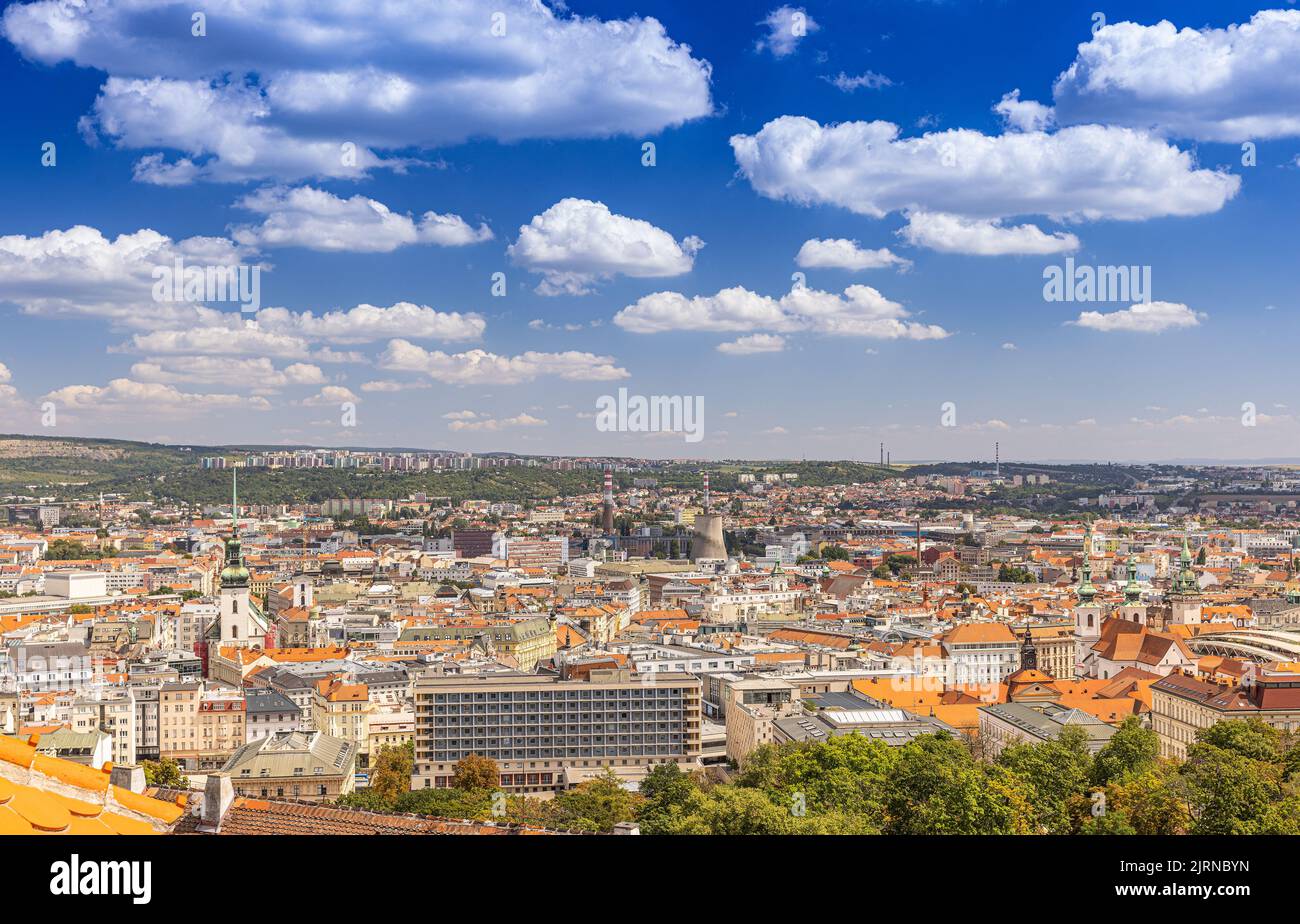 Vue sur la ville de Brno, région sud de la Moravie, République tchèque Banque D'Images