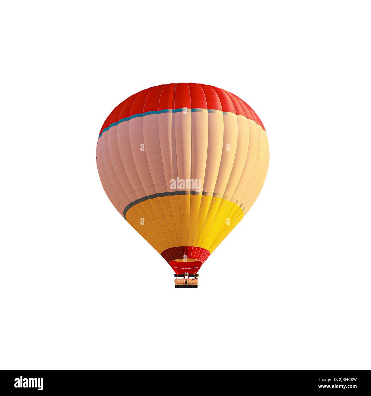 Ensemble D'icônes De Ballon à Air Chaud Rouge Et Bleu Rayé Réaliste De