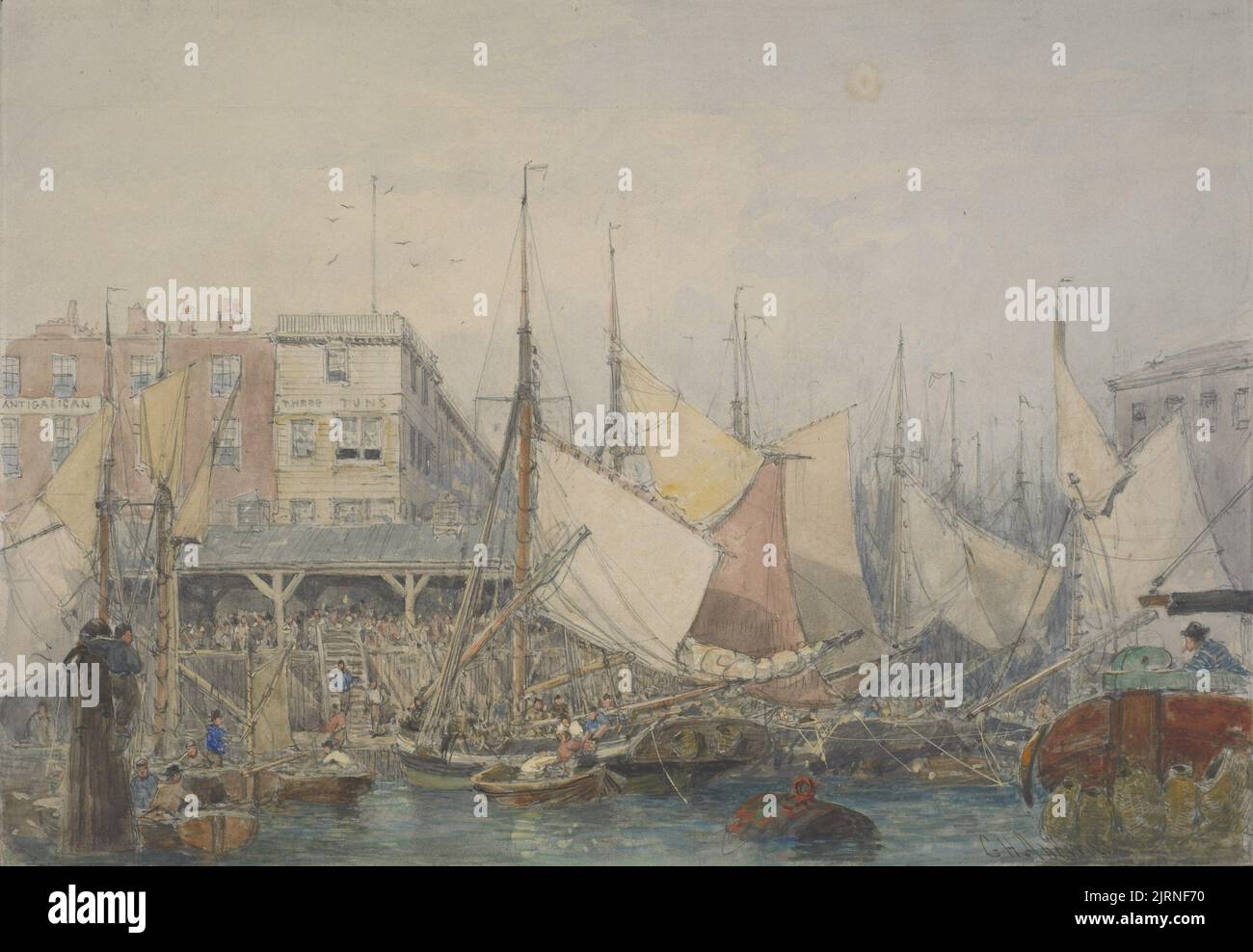 Old Billingsgate, Angleterre, par George Henry Andrews. Don de l'Archidiacre F.H.D. Smythe, 1957. Banque D'Images