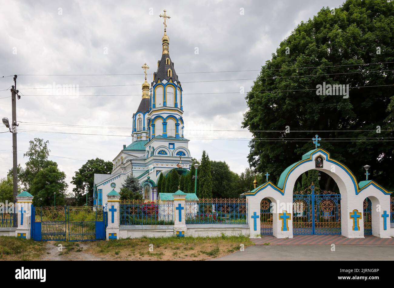 Église orthodoxe de Saint-Élie à Tchernobyl, dans la zone d'exclusion de Tchernobyl, en Ukraine Banque D'Images