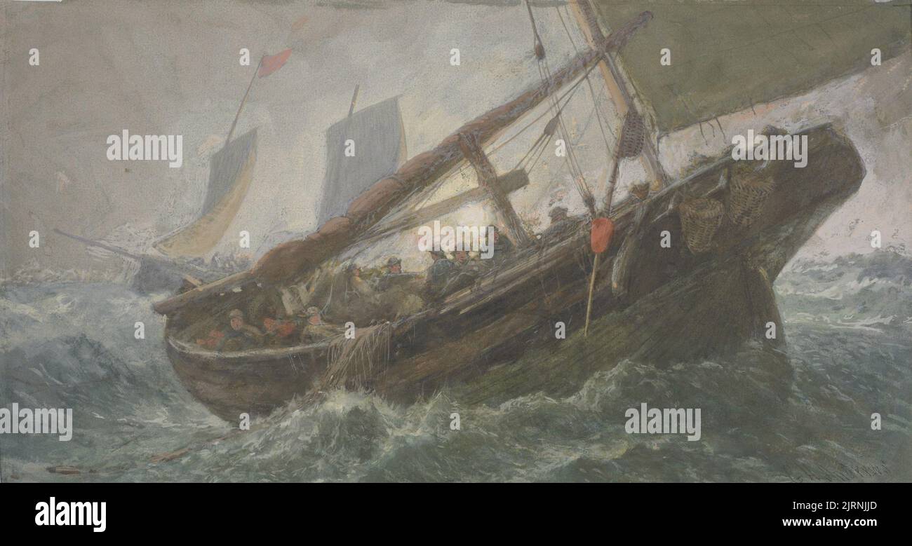 Bateau de pêche en mer, Angleterre, par George Henry Andrews. Don de l'Archidiacre F.H.D. Smythe, 1957. Banque D'Images