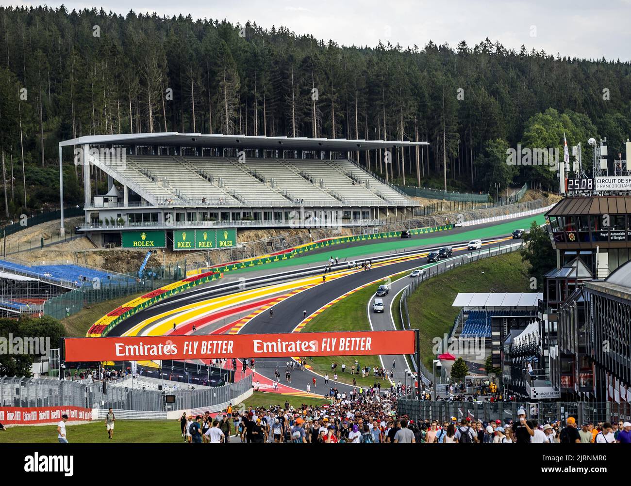 SPA la nouvelle tribune à eau Rouge sur le circuit de course de Spa