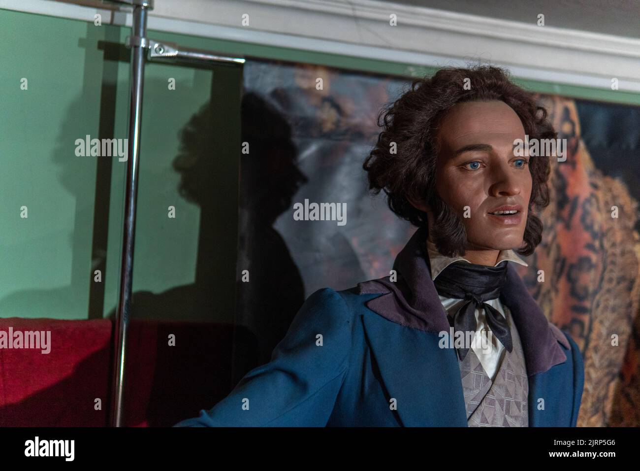 RUSSIE, PETERSBOURG - 19 AOÛT 2022 : pouchkine romanov russie dynastie petersbourg St Musée de cire i, de l'histoire du dirigeant en soldat de troubetzkoy russe Banque D'Images