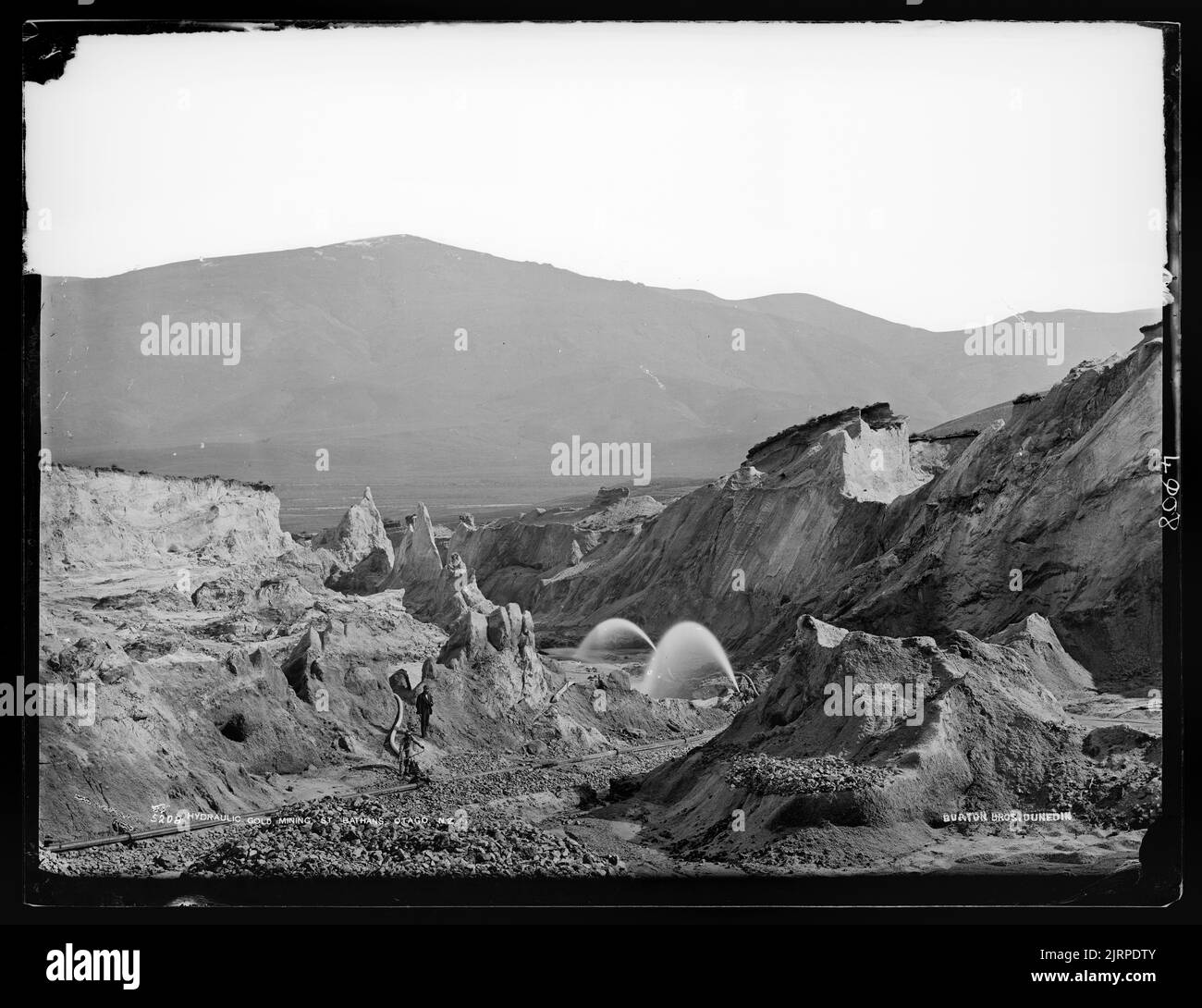 Extraction hydraulique de l'or, St. Bathans, Otago, Nouvelle-Zélande Banque D'Images