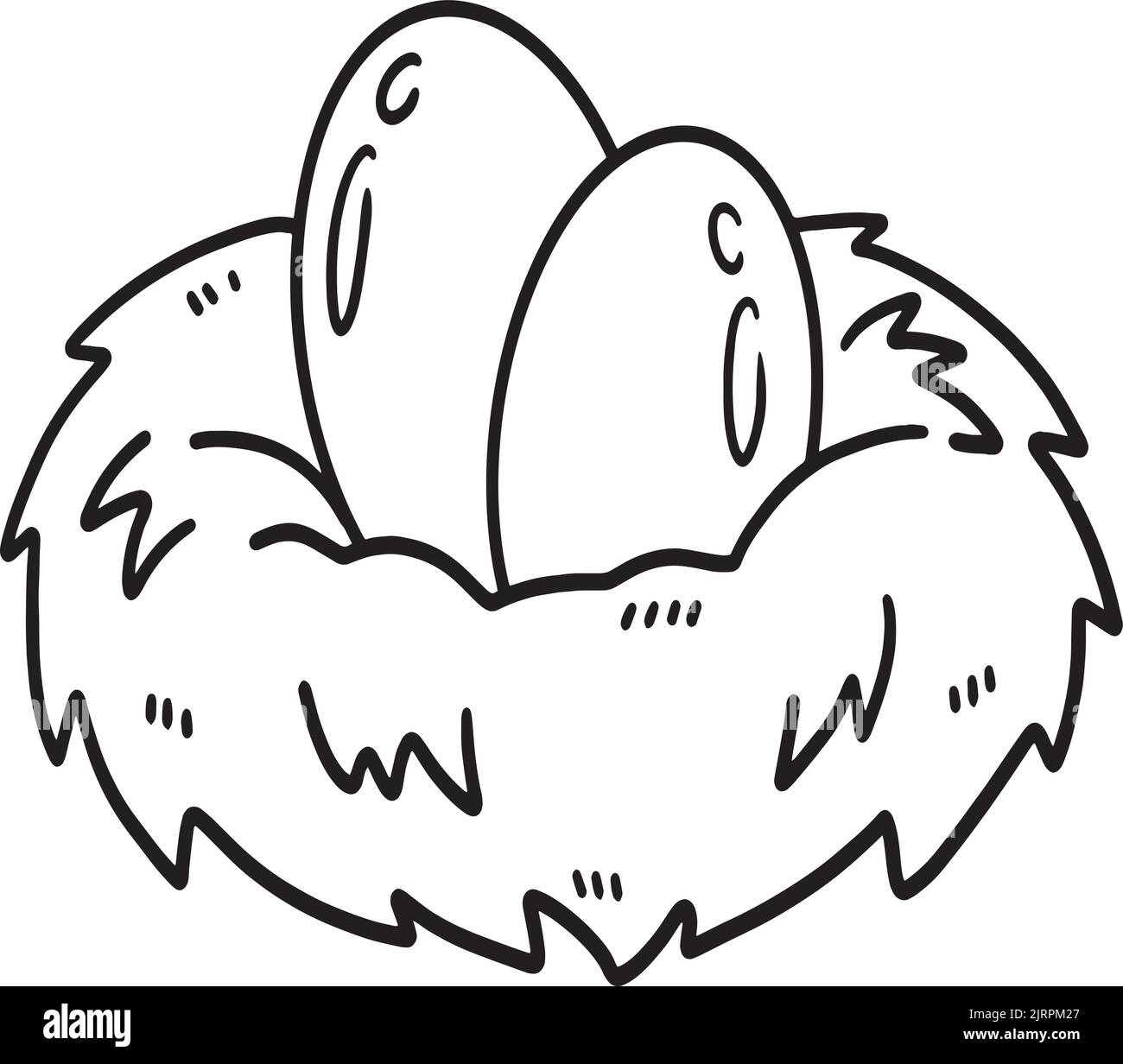 Page de coloriage isolée Egg in a Nest pour enfants Illustration de Vecteur