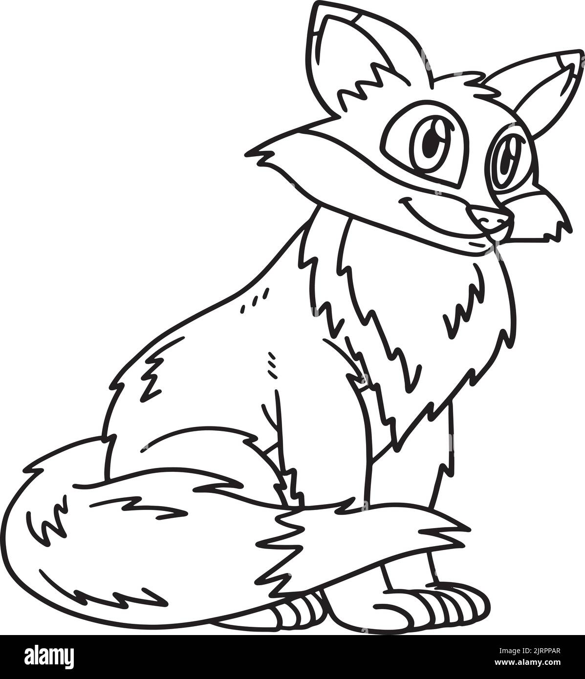 Fox Animal Isolated coloriage page pour enfants Illustration de Vecteur