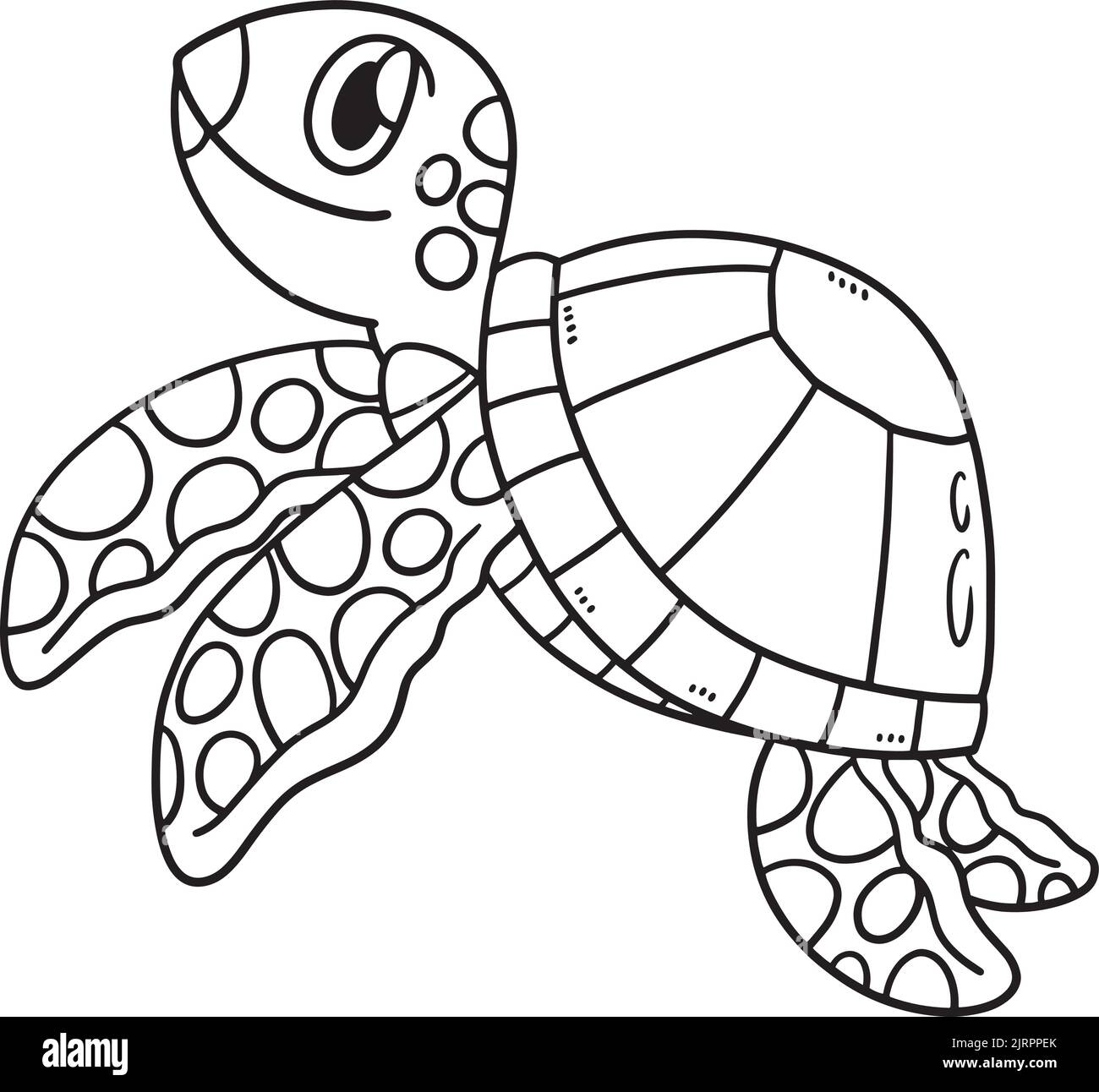 Page de coloriage isolée pour animaux de tortue pour enfants Illustration de Vecteur